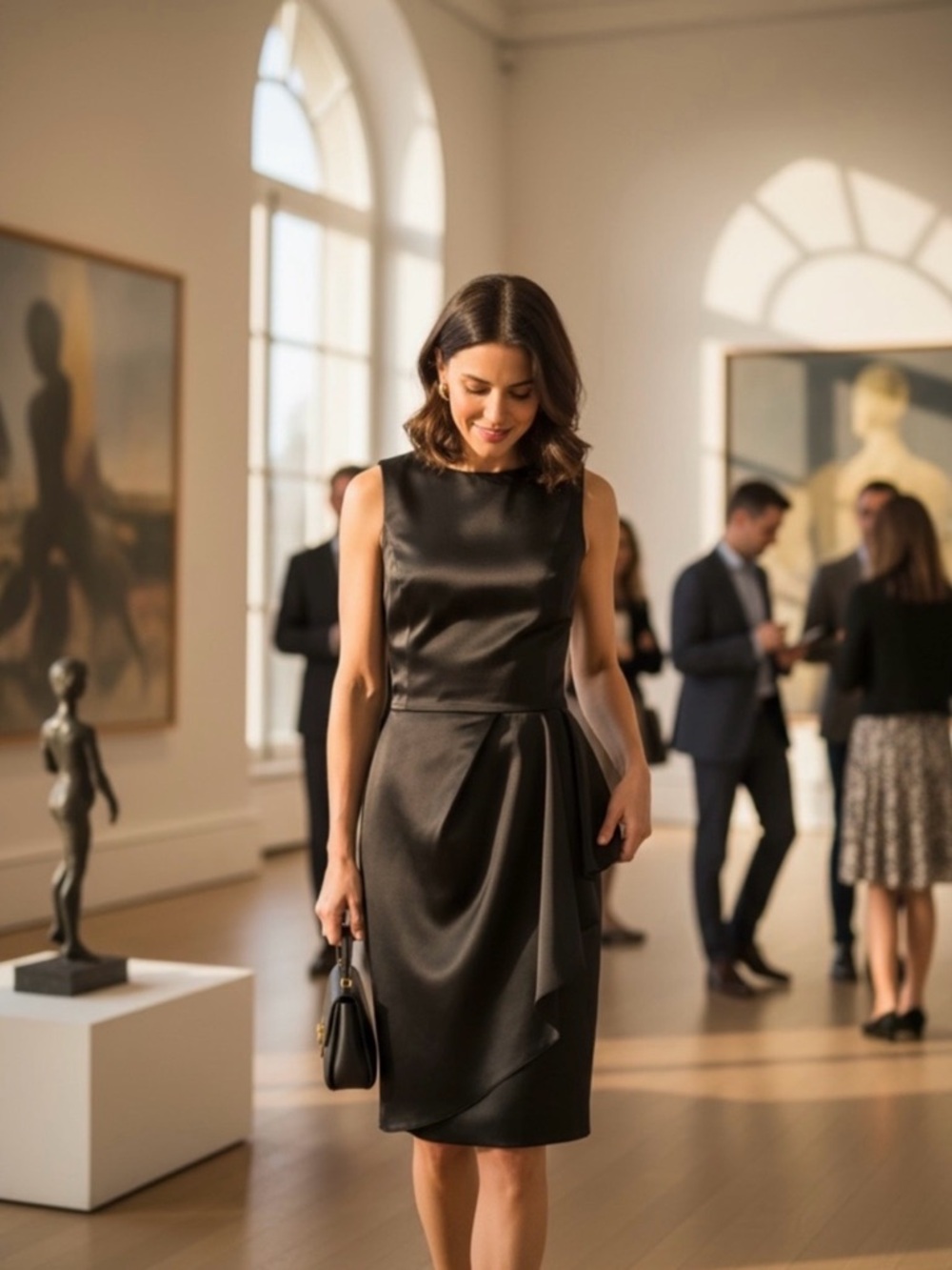 Michael Kors Satin Midi Sheath Dress made in Italy